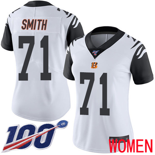Cincinnati Bengals Limited White Women Andre Smith Jersey NFL Footballl #71 100th Season Rush Vapor Untouchable
